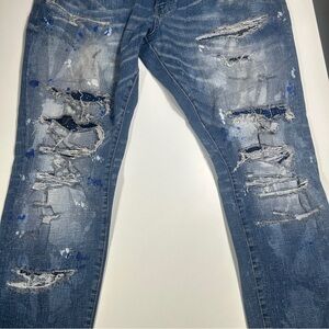 Jordan Craig Jeans Men’s 42x32 Legacy Edition Sean Distressed Paint Splatter